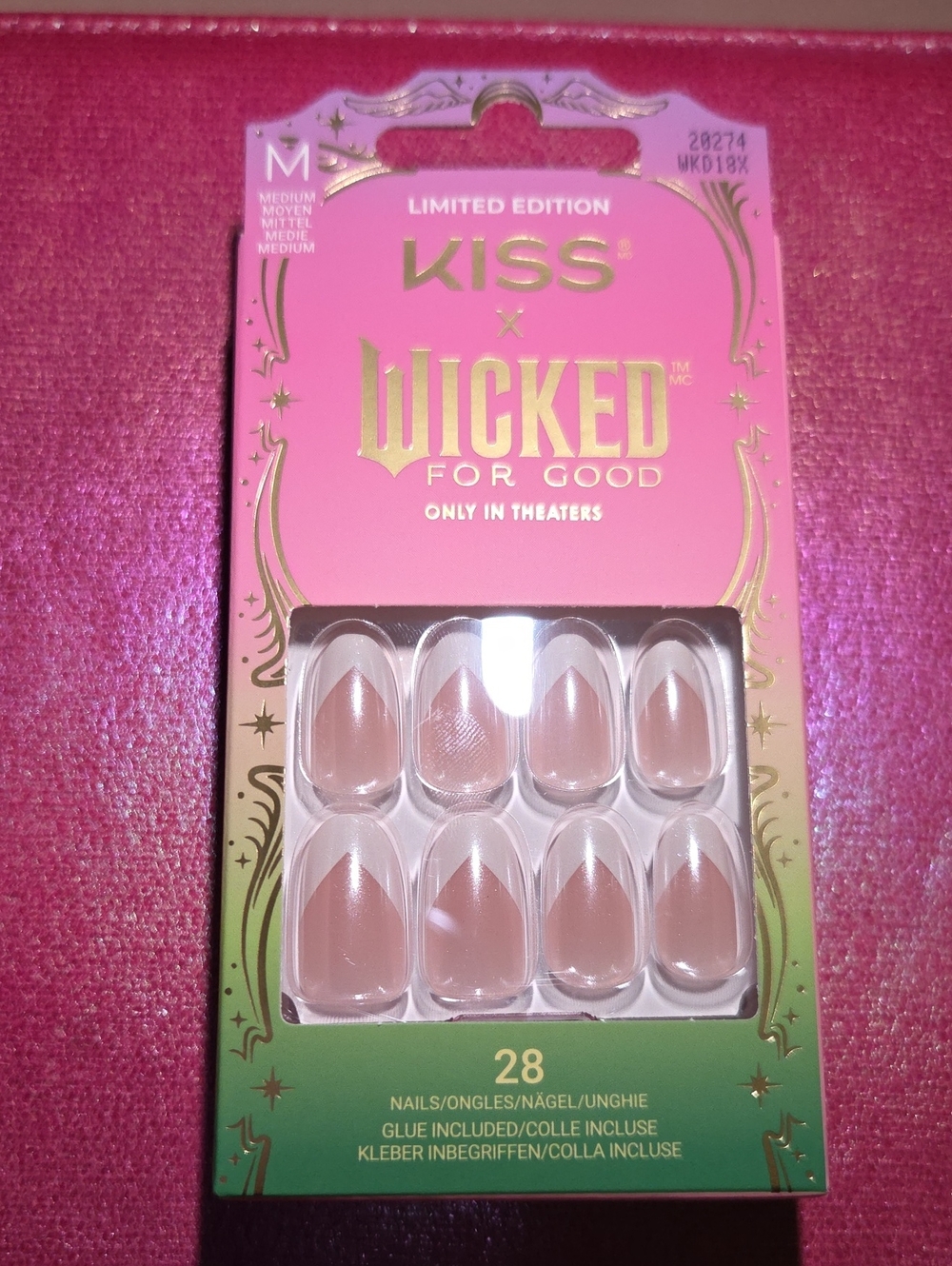 KISS Wicked For Good Medium Nude Press-On Nails - Pink & Nude Packaging